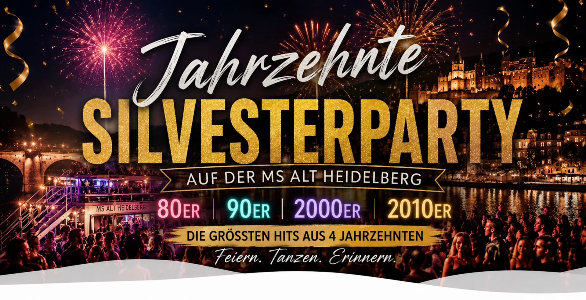 Silvester-Partyboot: Jahrzehnte Special