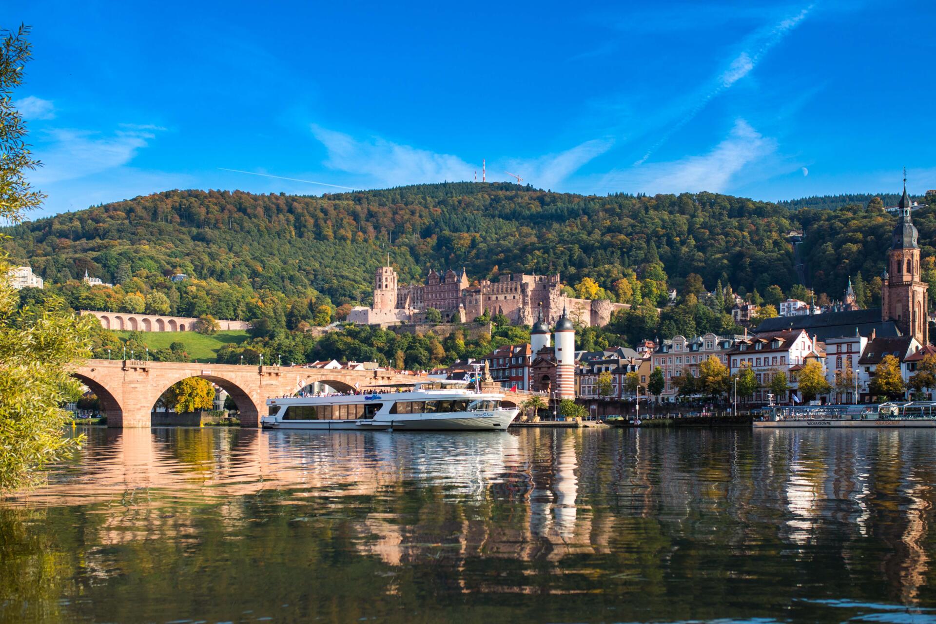 MS Königin Silvia auf dem Neckar in Heidelberg